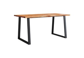 Eettafel Massief Acaciahout met Natuurlijke Rand 160x80cm - 35% Korting