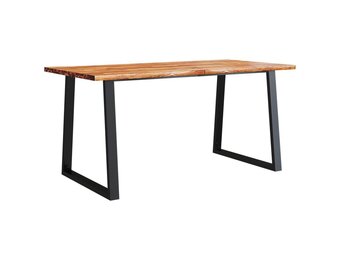 vidaXL Eettafel met natuurlijke rand 160x80x75 cm massief acaciahout