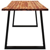 vidaXL Eettafel met natuurlijke rand 160x80x75 cm massief acaciahout