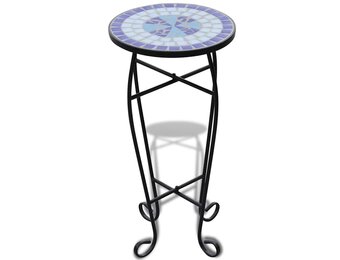 vidaXL Bijzeltafel mozaïek blauw en wit