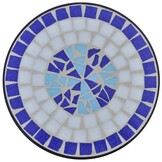 vidaXL Bijzeltafel mozaïek blauw en wit