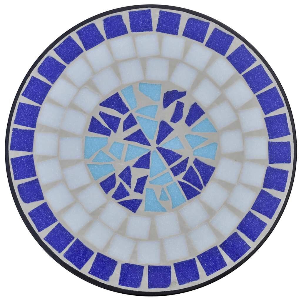 vidaXL Bijzeltafel mozaïek blauw en wit