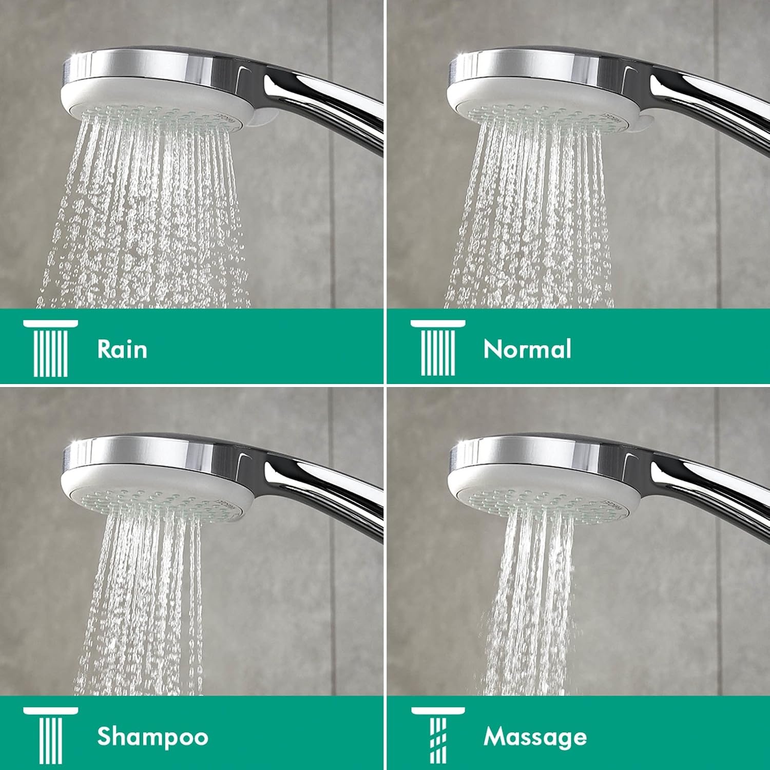 Hansgrohe 27771000 Croma 100 Doucheset, 0,90 m, 4 Straalsoorten, Chroom