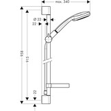 Hansgrohe 27771000 Croma 100 Doucheset, 0,90 m, 4 Straalsoorten, Chroom