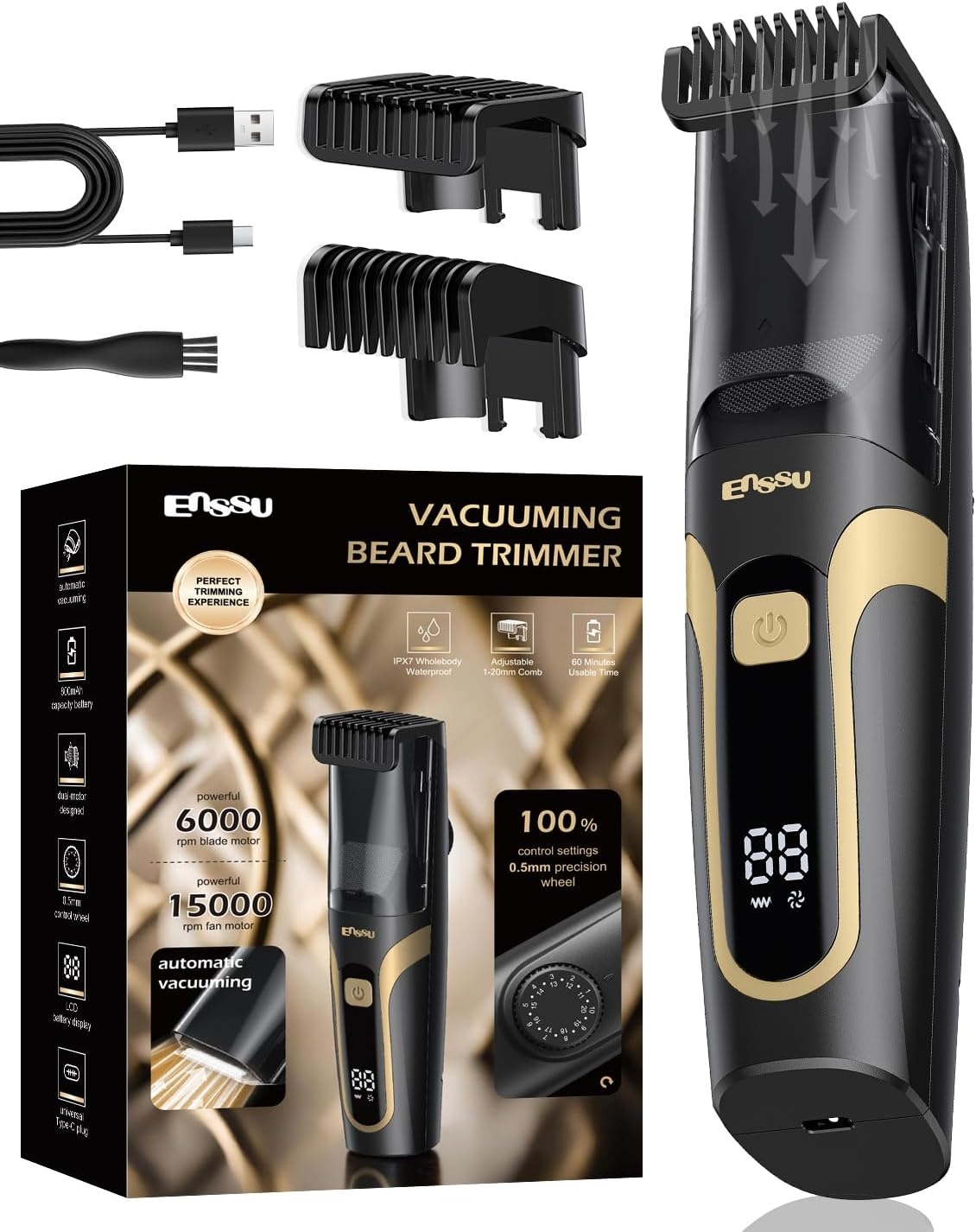 Baardtrimmer voor mannen, zwart