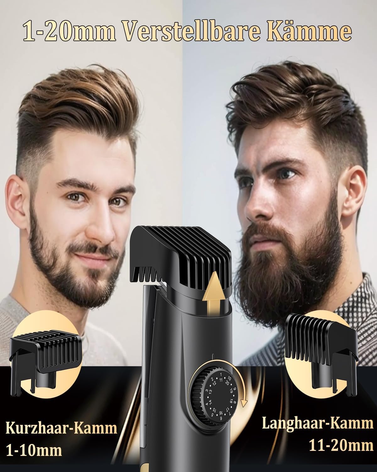 Baardtrimmer voor mannen, zwart
