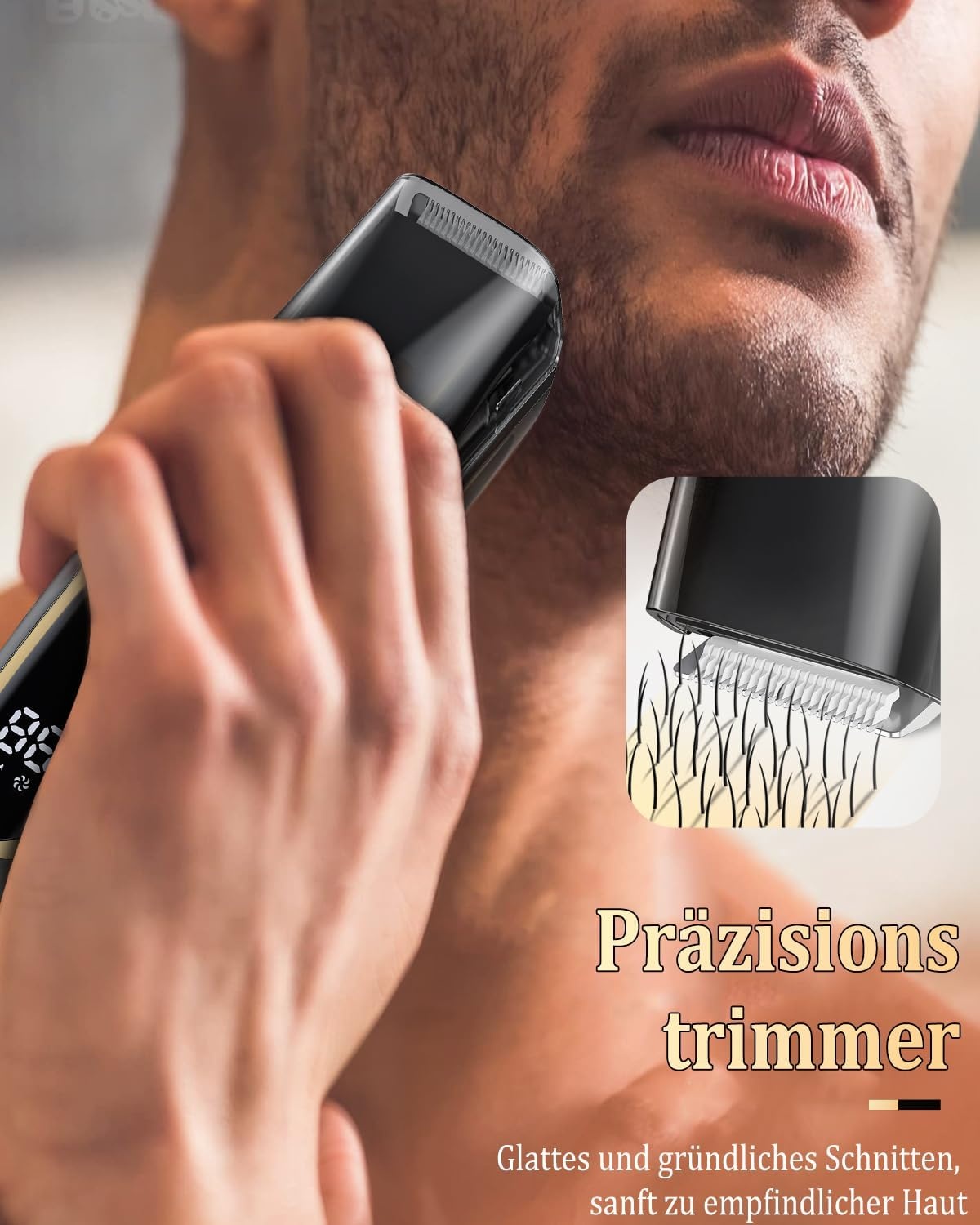 Baardtrimmer voor mannen, zwart