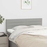 vidaXL Hoofdborden Set 2 Stuks Lichtgrijs Stof 72x5x78/88 cm met 77% Korting