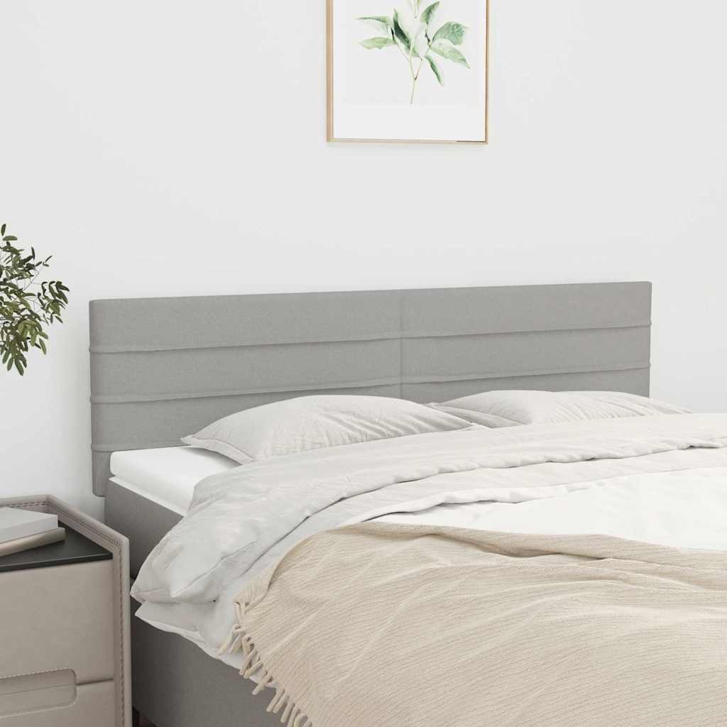 vidaXL Hoofdborden Set 2 Stuks Lichtgrijs Stof 72x5x78/88 cm met 77% Korting