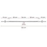 Halterstang voor gewichten - 120 cm breed