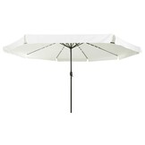 vidaXL Tuinparasol 395 x 395 x 245 cm Polyester Rond Zand en Antraciet