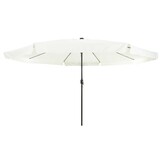 vidaXL Tuinparasol 395 x 395 x 245 cm Polyester Rond Zand en Antraciet