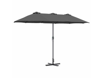 vidaXL Tuinparasol 370 x 197 x 239 cm Polyester en Aluminium Antraciet