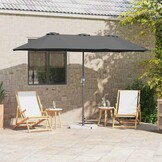 vidaXL Tuinparasol 370 x 197 x 239 cm Polyester en Aluminium Antraciet