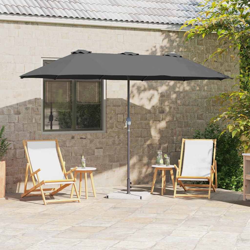 vidaXL Tuinparasol 370 x 197 x 239 cm Polyester en Aluminium Antraciet