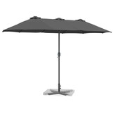vidaXL Tuinparasol 370 x 197 x 239 cm Polyester en Aluminium Antraciet
