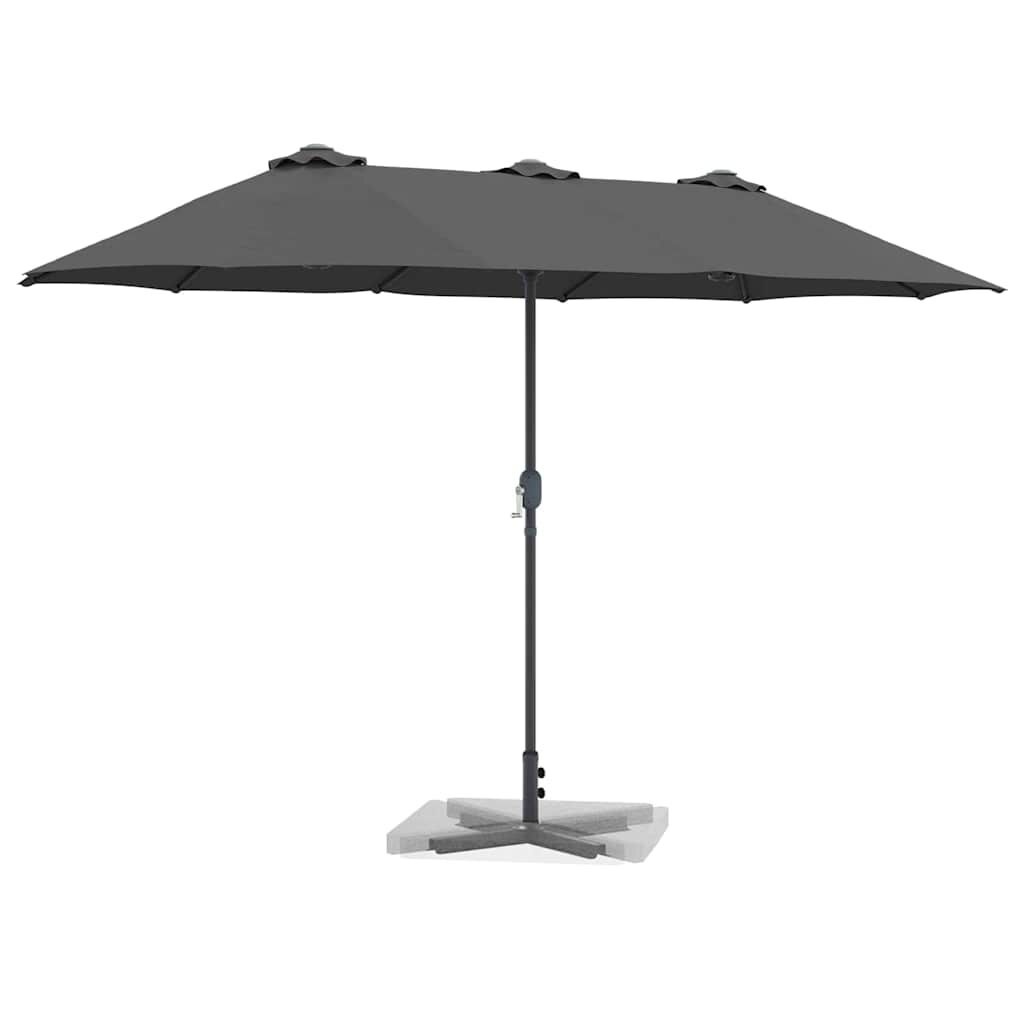 vidaXL Tuinparasol 370 x 197 x 239 cm Polyester en Aluminium Antraciet