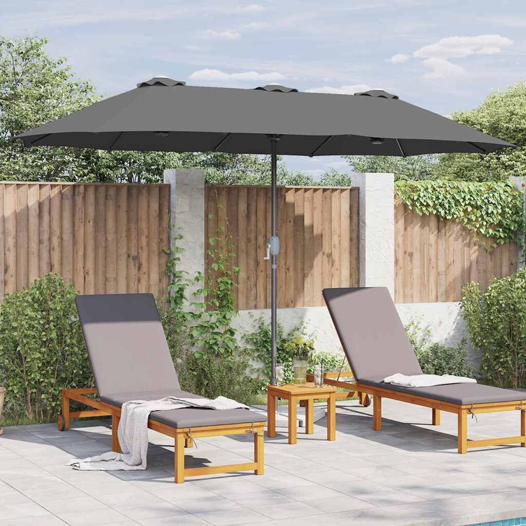 vidaXL Tuinparasol 370 x 197 x 239 cm Polyester en Aluminium Antraciet