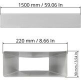 Repa Market Vlak kanaal 220 x 90 mm / 22 x 9 cm rechthoekig ventilatiekanaal van kunststof - 150 cm lang - verbinding - ventilatiesysteem, verwarmen, koelen - klimaatkanaal, plat ventilatiekanaal voor