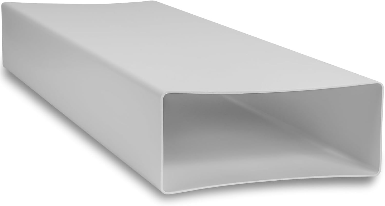 Repa Market Vlak kanaal 220 x 90 mm / 22 x 9 cm rechthoekig ventilatiekanaal van kunststof - 150 cm lang - verbinding - ventilatiesysteem, verwarmen, koelen - klimaatkanaal, plat ventilatiekanaal voor