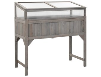 vidaXL Plantenbak verhoogd met kas 110x54x120 cm massief vurenhout