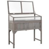 vidaXL Plantenbak verhoogd met kas 110x54x120 cm massief vurenhout