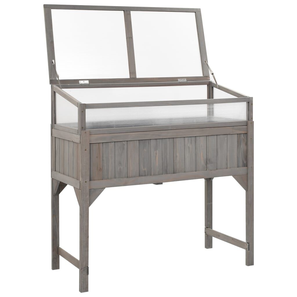 vidaXL Plantenbak verhoogd met kas 110x54x120 cm massief vurenhout