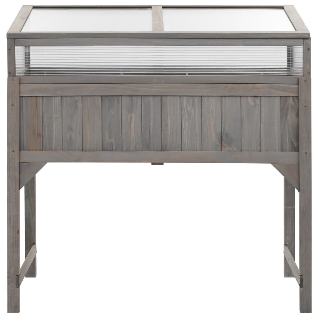 vidaXL Plantenbak verhoogd met kas 110x54x120 cm massief vurenhout