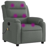 Verstelbare Massagestoel Stof Donkergrijs - 35% Korting