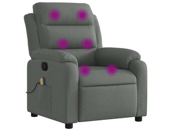 Verstelbare Massagestoel Stof Donkergrijs - 35% Korting