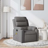 Verstelbare Massagestoel Stof Donkergrijs - 35% Korting