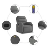 Verstelbare Massagestoel Stof Donkergrijs - 35% Korting