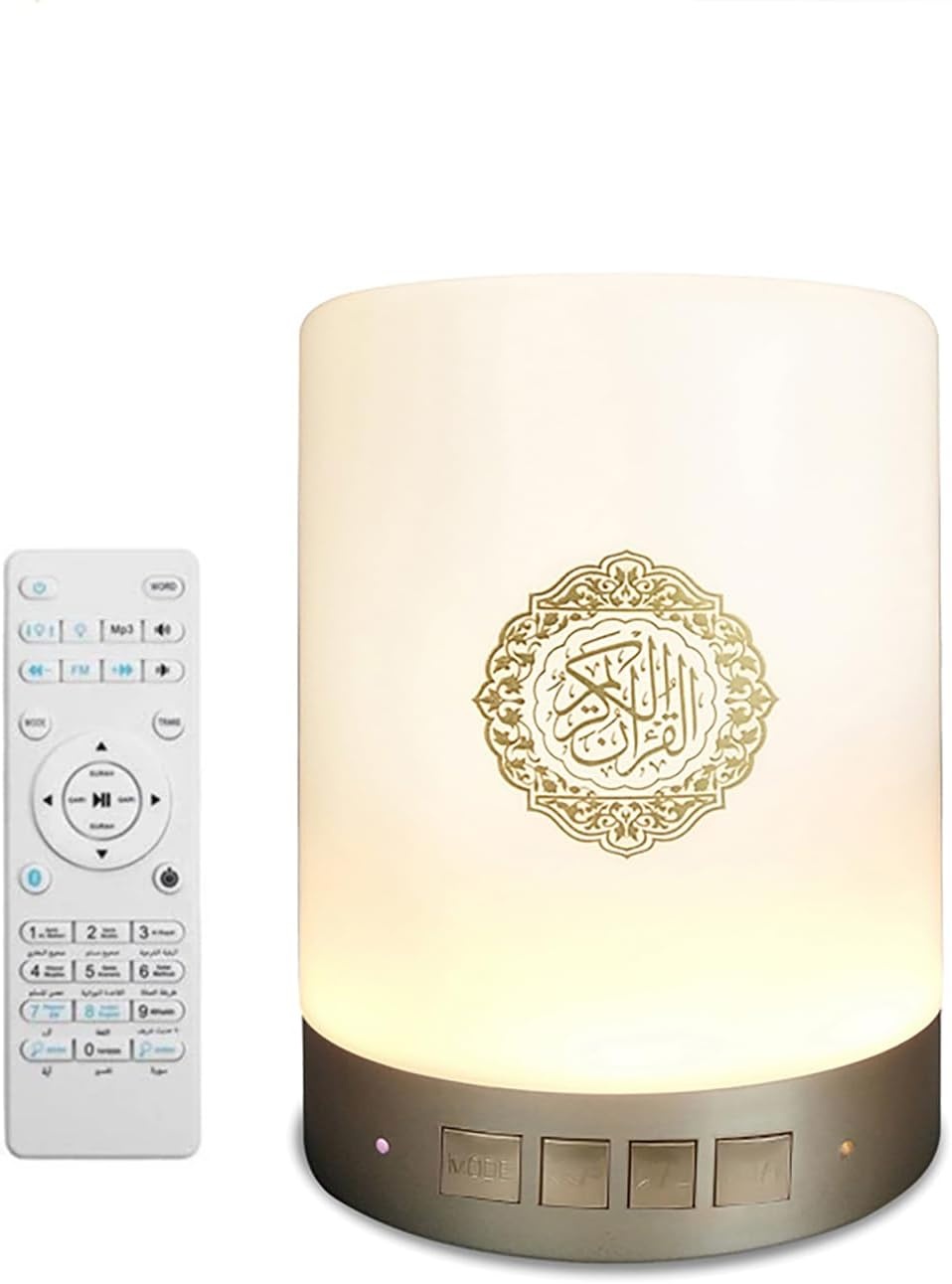 Koran-luidspreker en lamp, draagbare LED Bluetooth-aanraaknachtlamp met afstandsbediening & APP, Bluetooth-luidspreker Azan in vele talen, inclusief Engels en Arabisch
