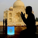 Koran-luidspreker en lamp, draagbare LED Bluetooth-aanraaknachtlamp met afstandsbediening & APP, Bluetooth-luidspreker Azan in vele talen, inclusief Engels en Arabisch