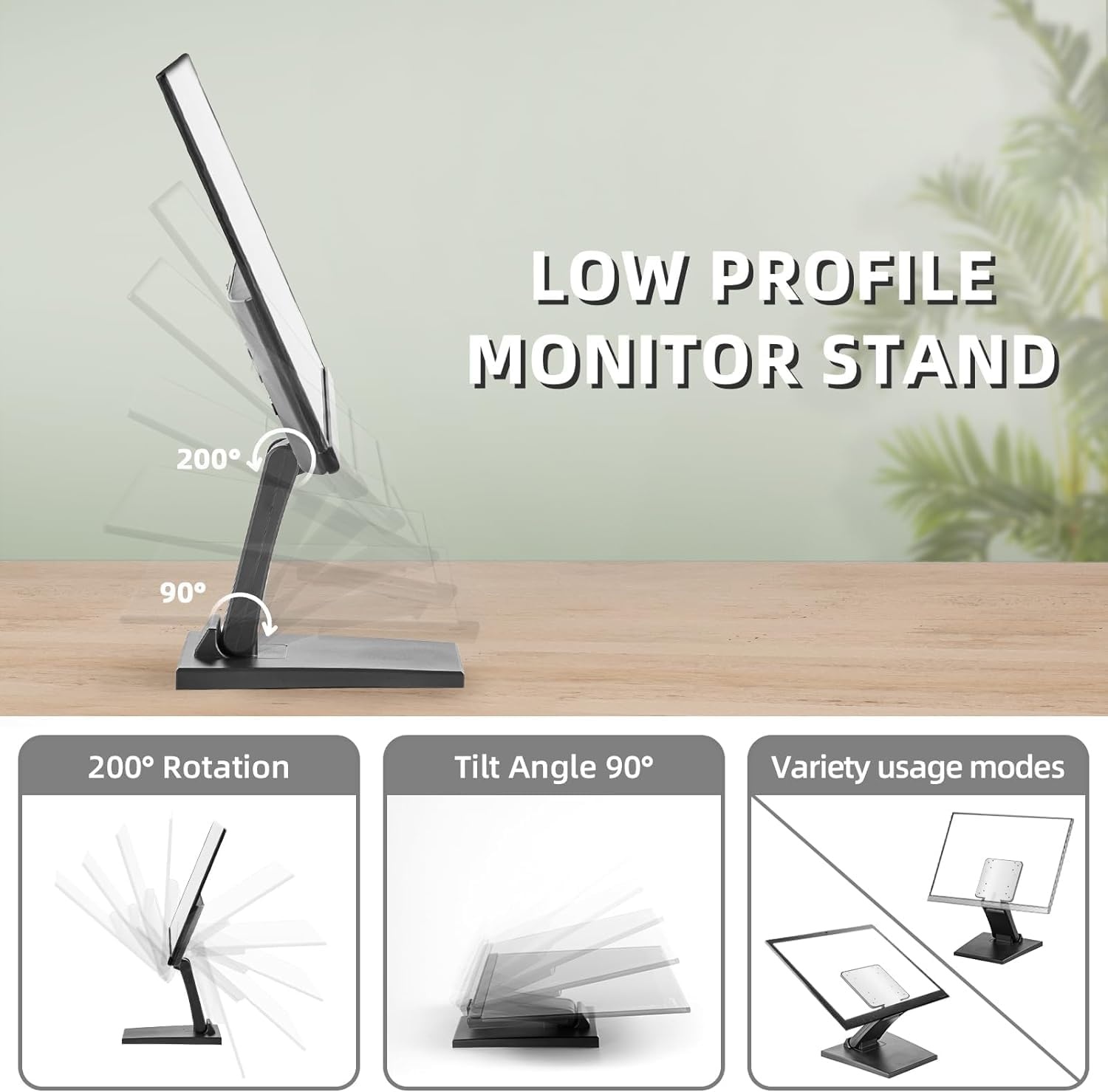 Wearson WS-03A Verstelbare LCD Monitor Stand Opvouwbare Metalen Monitor Bureau Stand Met VESA Gat 75x75 100x100mm