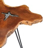 vidaXL Salontafel 70x45 cm massief teakhout en polyresin