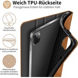 Holimet Hoes voor iPad Pro 13 inch M4 (2024) met penhouder, iPad Pro 13 M4, PU-leren folio case, TPU achterkant, schokbestendig, met tas en automatische wake/slaapfunctie, multi-hoekstandaard, bruin