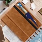 Holimet Hoes voor iPad Pro 13 inch M4 (2024) met penhouder, iPad Pro 13 M4, PU-leren folio case, TPU achterkant, schokbestendig, met tas en automatische wake/slaapfunctie, multi-hoekstandaard, bruin