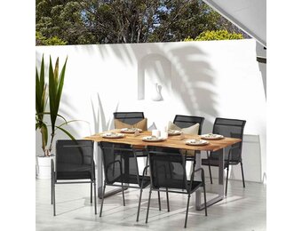 vidaXL Tuinstoelen 6 st staal en textileen zwart