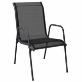 vidaXL Tuinstoelen 6 st staal en textileen zwart