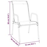 vidaXL Tuinstoelen 6 st staal en textileen zwart