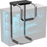 PUTORSEN Heavy Duty PC-houder voor onder bureau, verstelbare computerbehuizing met beschermende pads, uitstekende luchtcirculatie tot 66 lbs, zwart - Maat Medium