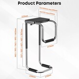 PUTORSEN Heavy Duty PC-houder voor onder bureau, verstelbare computerbehuizing met beschermende pads, uitstekende luchtcirculatie tot 66 lbs, zwart - Maat Medium