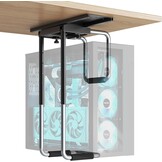 PUTORSEN Heavy Duty PC-houder voor onder bureau, verstelbare computerbehuizing met beschermende pads, uitstekende luchtcirculatie tot 66 lbs, zwart - Maat Medium