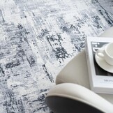 Vamcheer Vloerkleed voor woonkamer, kortpolig, modern, abstract, kasjmier-imitatie, antislip en wasbaar, decoratie voor slaapkamer, eetkamer, hal, binnenruimte (grijs, 160 x 230 cm)