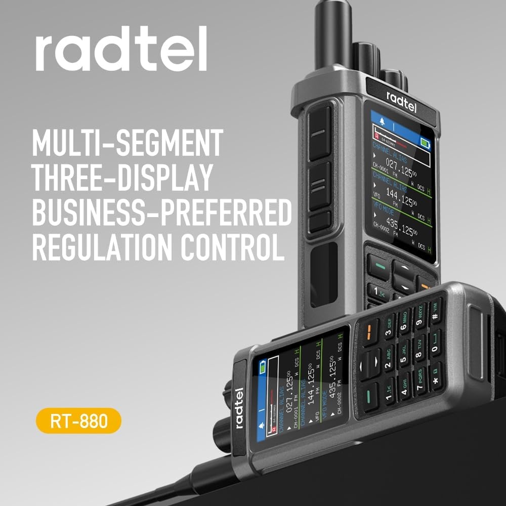 Radtel RT-880G GPS APRS Ham Radio 10W Walkie Talkie Draagbare CB-radio 1024 Kanalen HF SSB Rx met Cross-Band Repeater, 2,4 Inch Kleurenscherm, 2400mAh Oplaadbare Batterij,