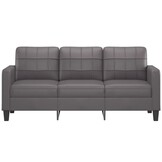 vidaXL Driezitsbank 180 cm kunstleer grijs