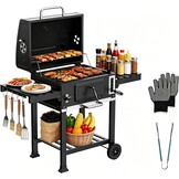DEWINNER XXL Houtskoolbarbecue met Thermometer en Extra Grilloppervlak