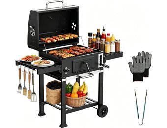 DEWINNER XXL Houtskoolbarbecue met Thermometer en Extra Grilloppervlak