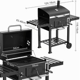 DEWINNER XXL Houtskoolbarbecue met Thermometer en Extra Grilloppervlak